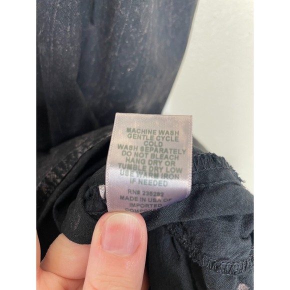 LACAUSA Medium Reina Mini Dress Black Mineral Wash Sleeveless Ruffle Hem New - Picture 13 of 15